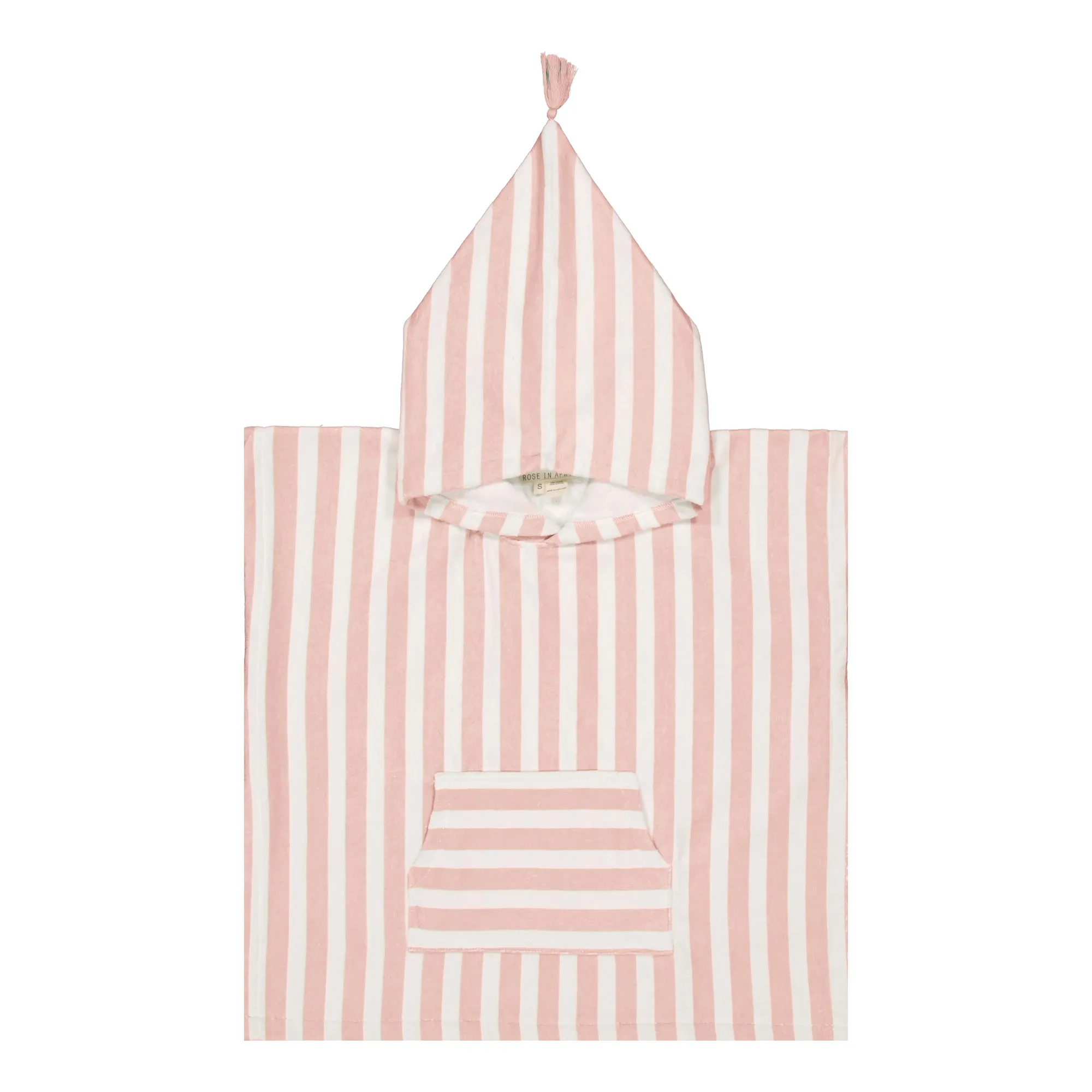 Poncho de bain Suzon rayé | Rose pâle- Image produit n°0