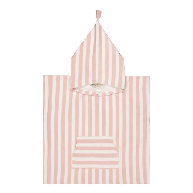 Suzon striped bathing poncho | Pale pink