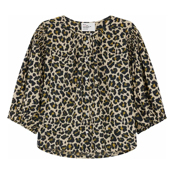 Blouse Corso Léopard Coton Bio | Beige- Image produit n°0