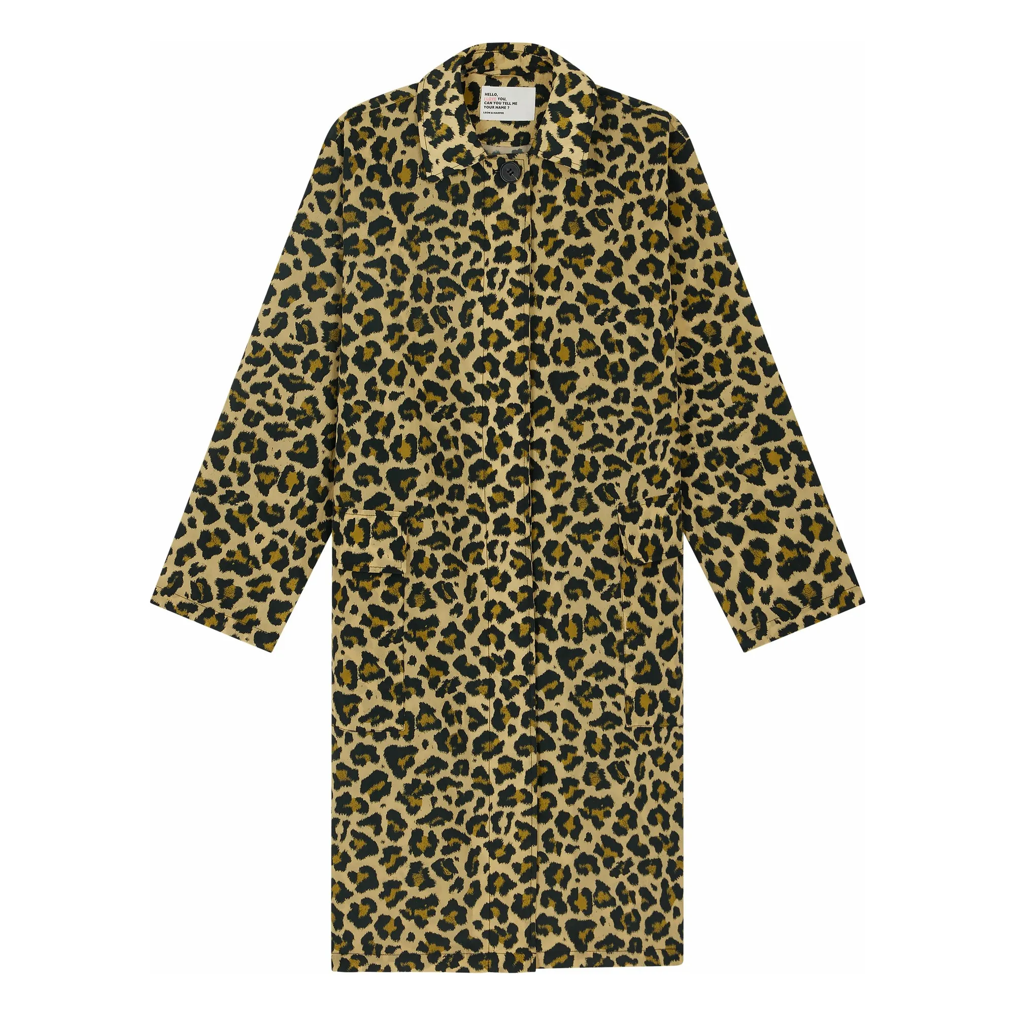 Leon & Harper Beige Aviona Leopard Coat