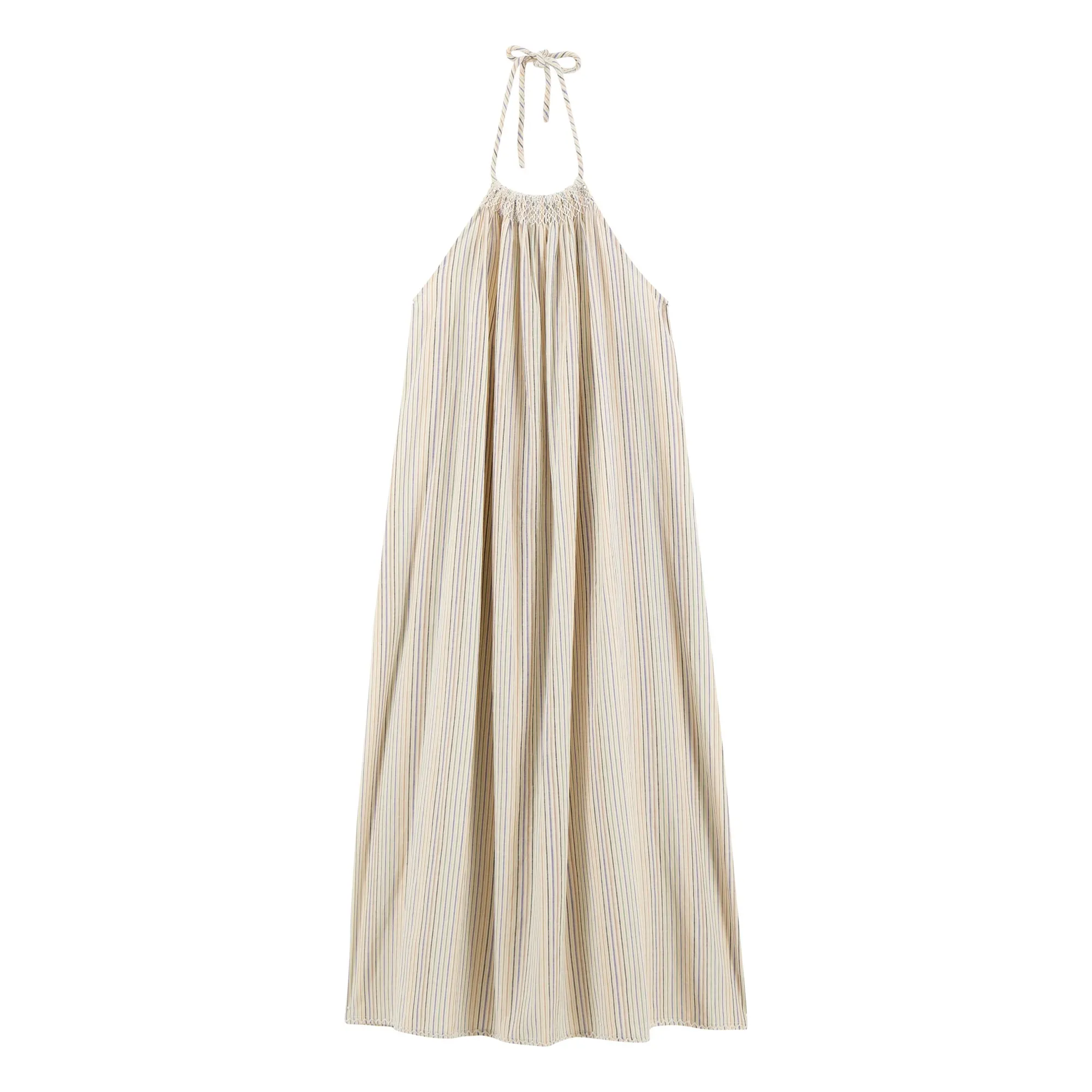 Leon & Harper Women's Ecru Ramik Dress Stripes Organic Cotton