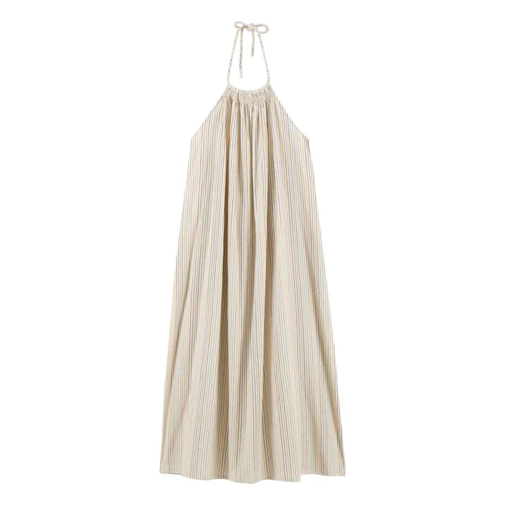 Robe Ramik Rayures Coton Bio | Ecru- Image produit n°0