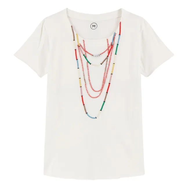 T-Shirt Toro Beads Bio-Baumwolle | Grauweiß