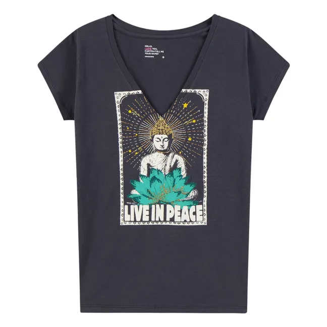 T-Shirt Tonton Yoga Bio-Baumwolle | Kohle