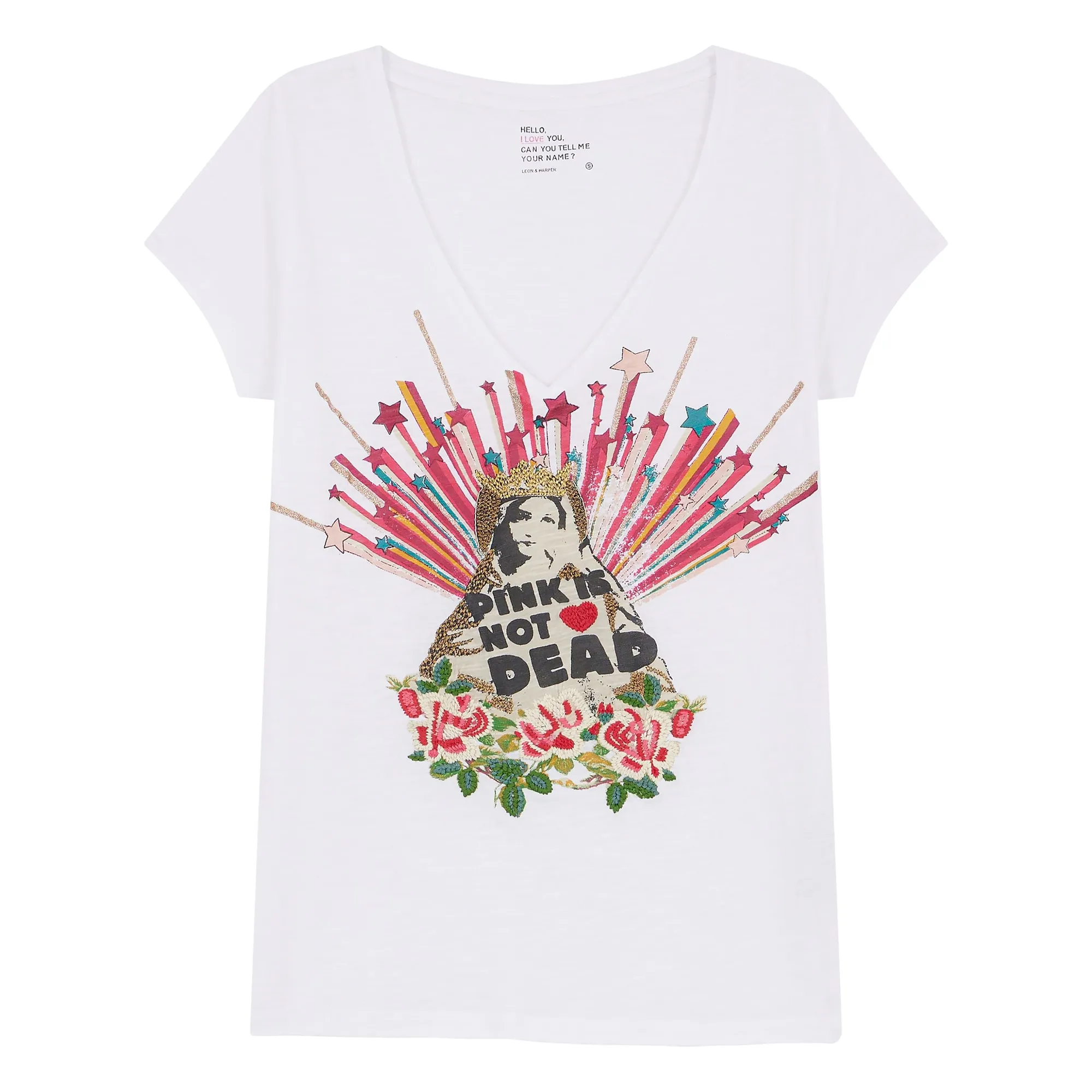 Leon & Harper White Tonton Madone Organic Cotton T-Shirt