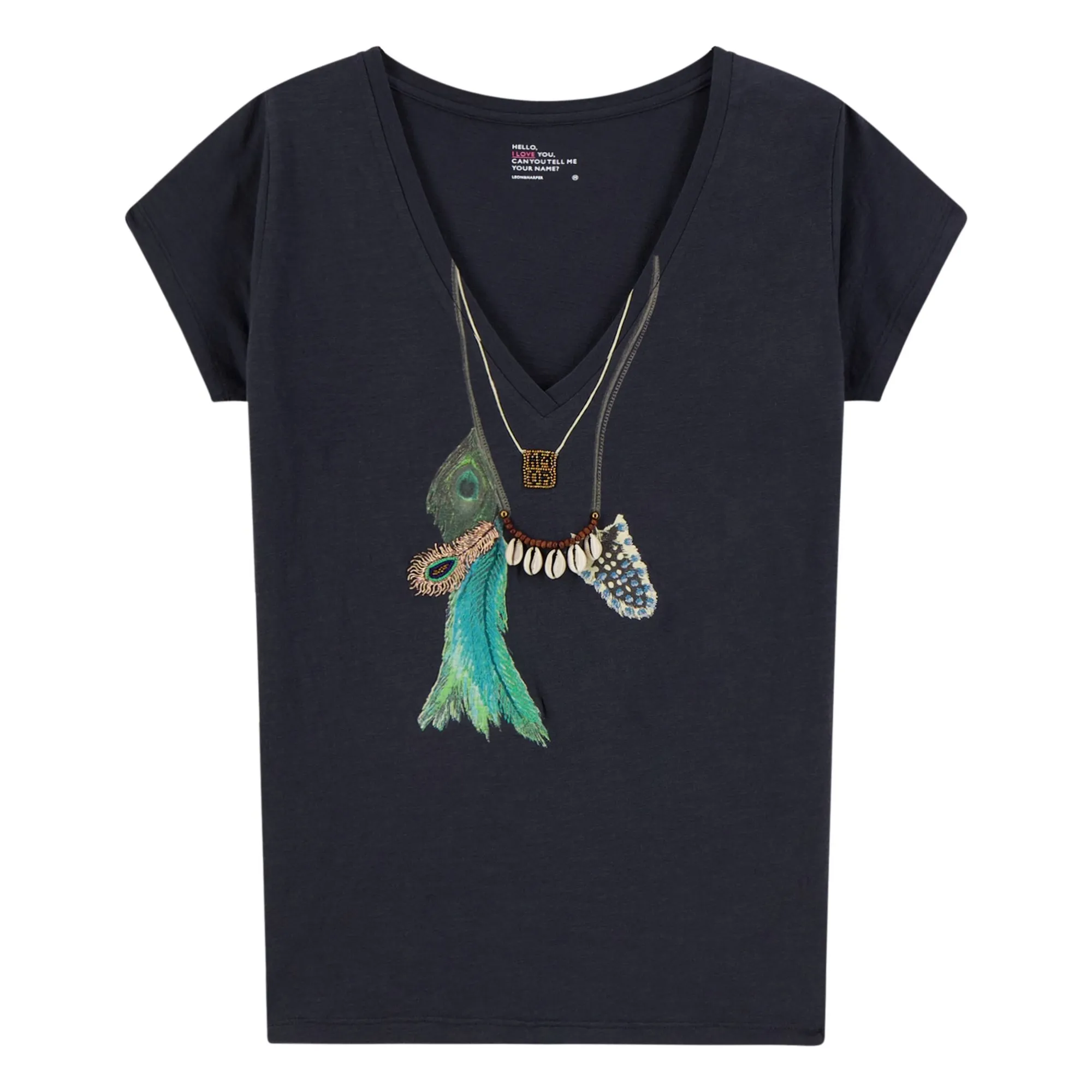 Leon & Harper Carbon Tonton Feather Organic Cotton T-Shirt