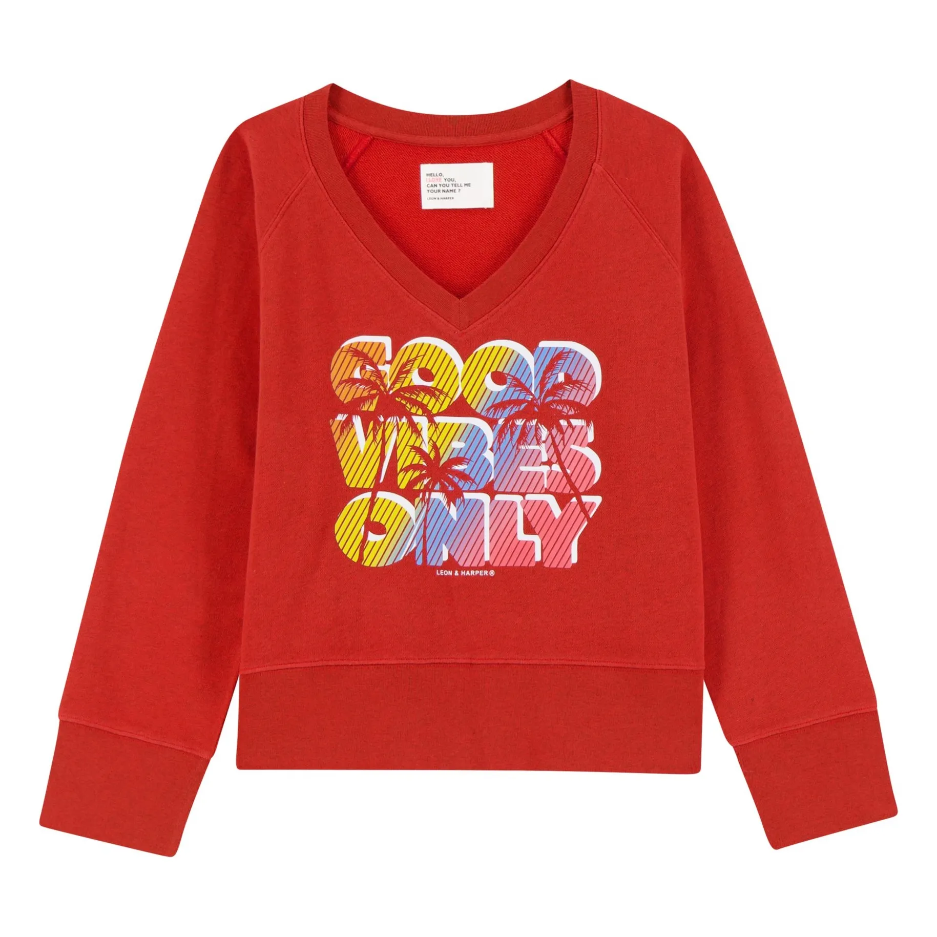 Leon & Harper Red Shavi Only Organic Cotton Sweatshirt