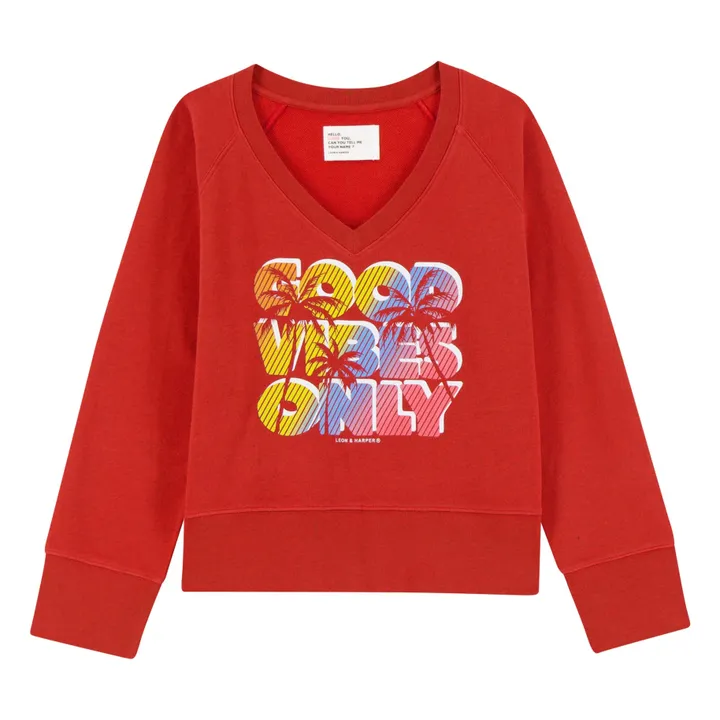 Sweat Shavi Only Coton Bio | Rouge- Image produit n°0
