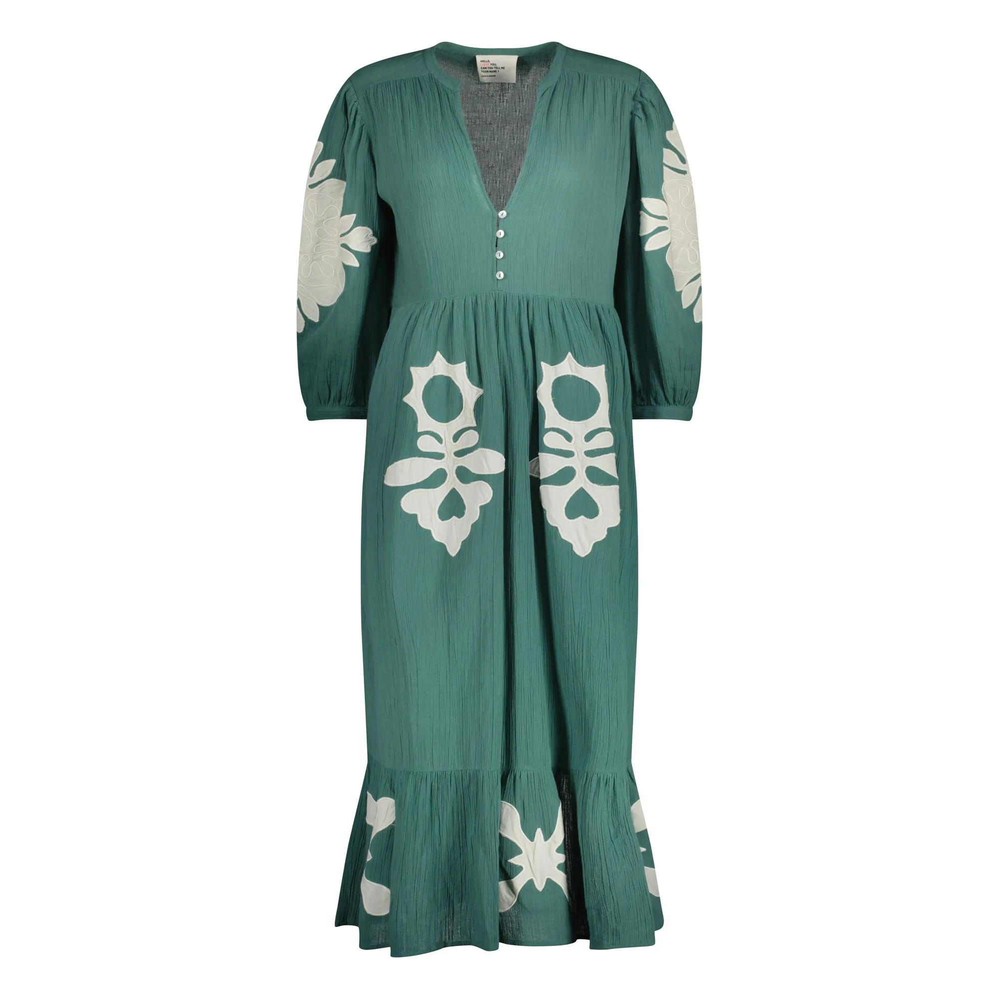 Leon & Harper Green Roza Paros Organic Cotton Dress
