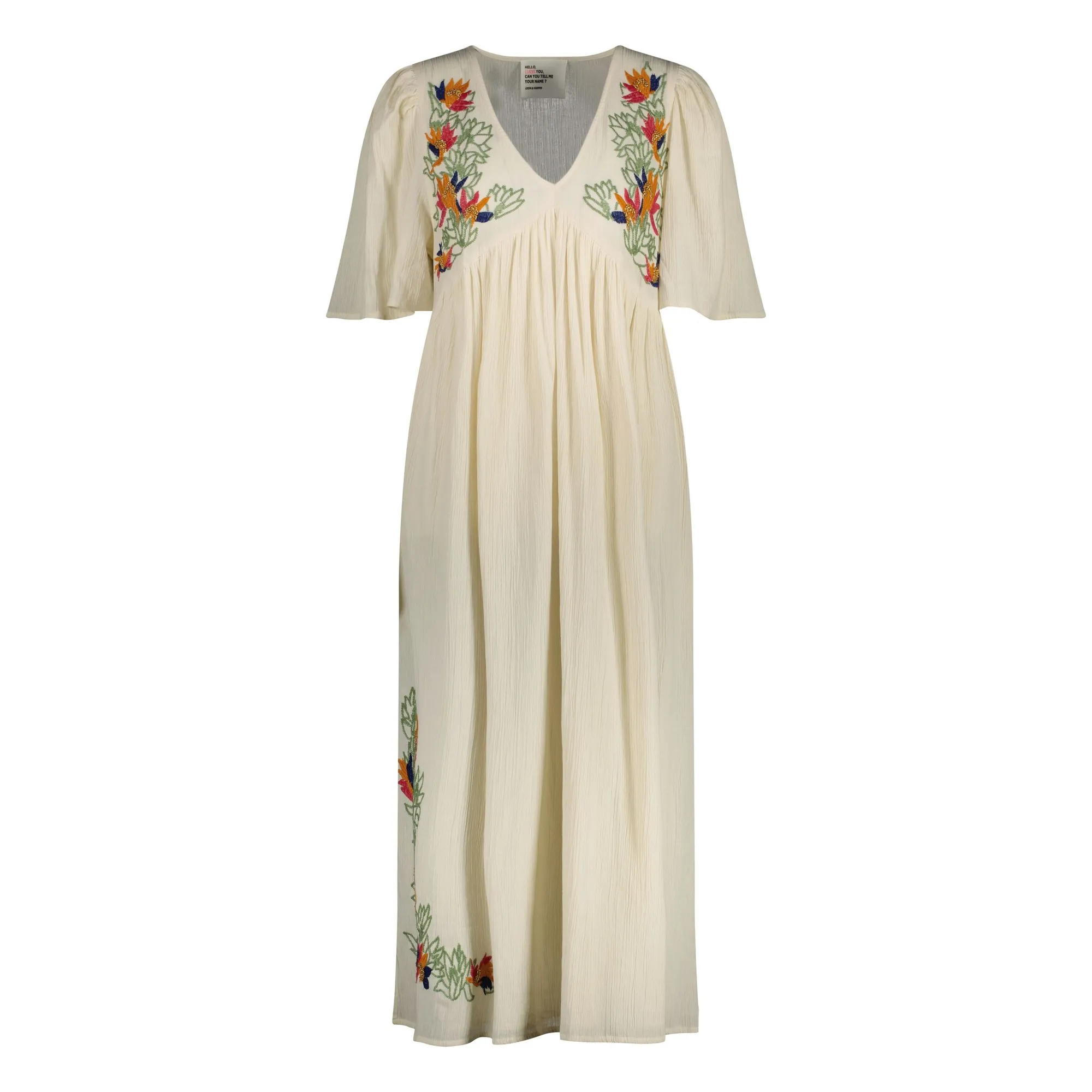 Leon & Harper Off White Risu Pearl Organic Cotton Dress
