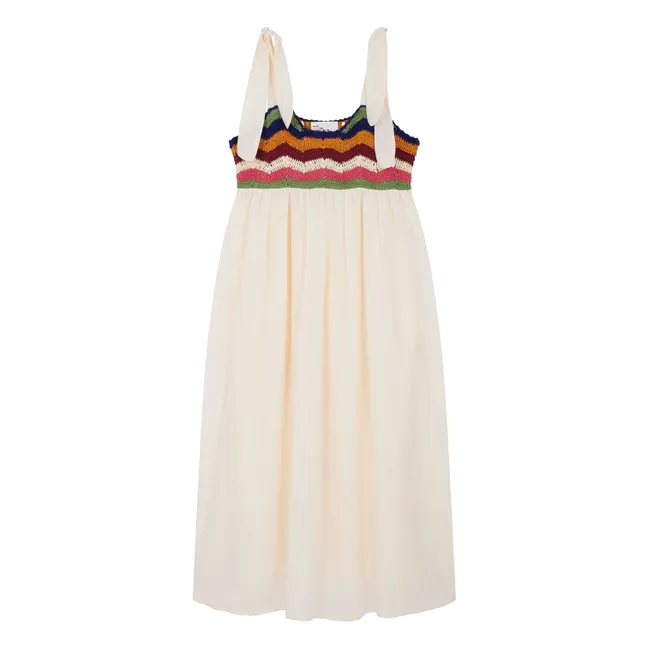 Vestido de ganchillo Ricq | Blanco Roto