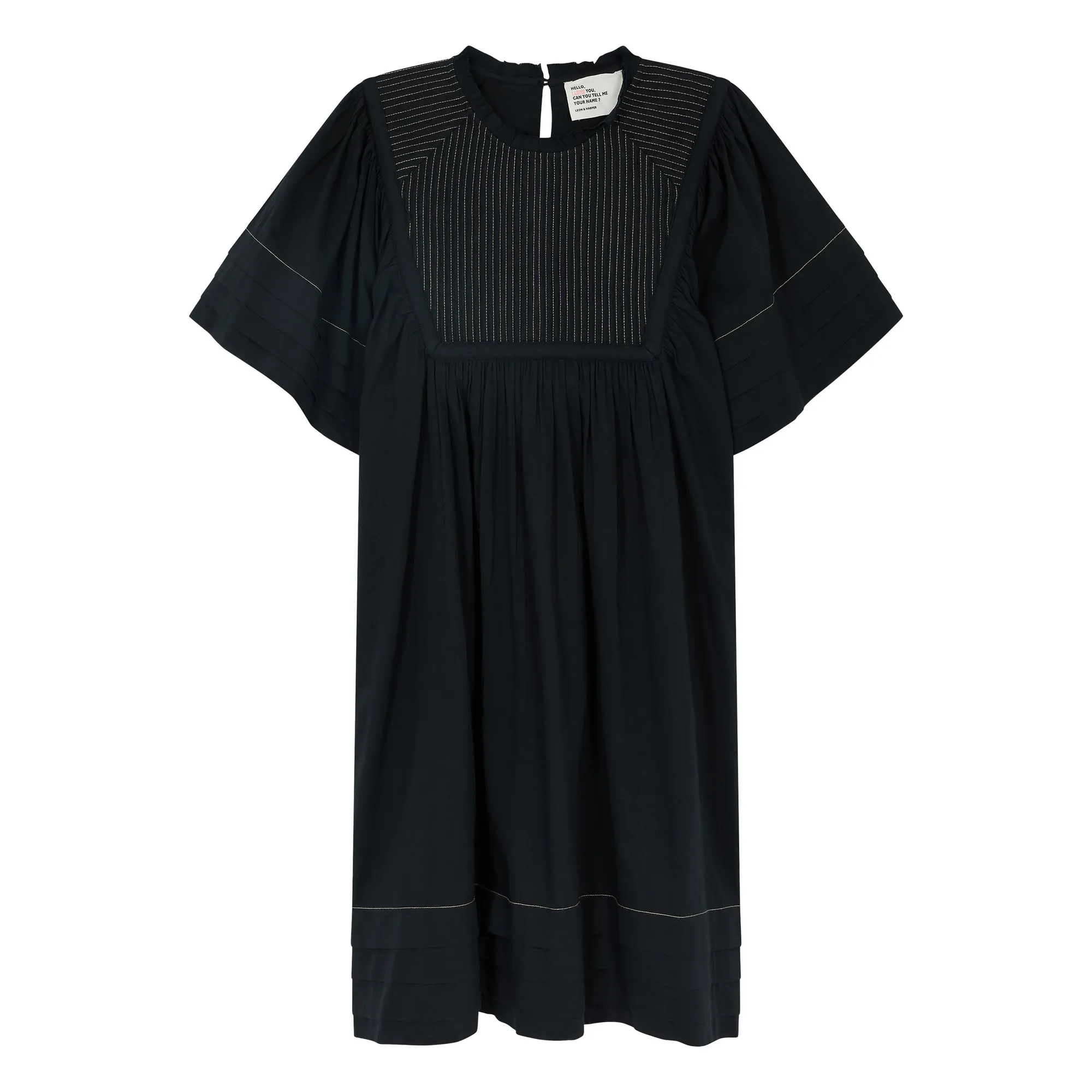 Leon & Harper Black Rigby Pint Organic Cotton Dress