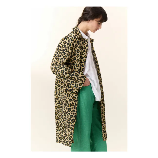Aviona Leopard Coat | Beige