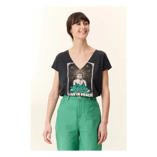 T-shirt Tonton Yoga Coton Bio | Carbone