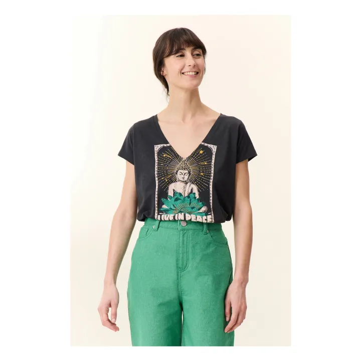 T-shirt Tonton Yoga Coton Bio | Carbone- Image produit n°1