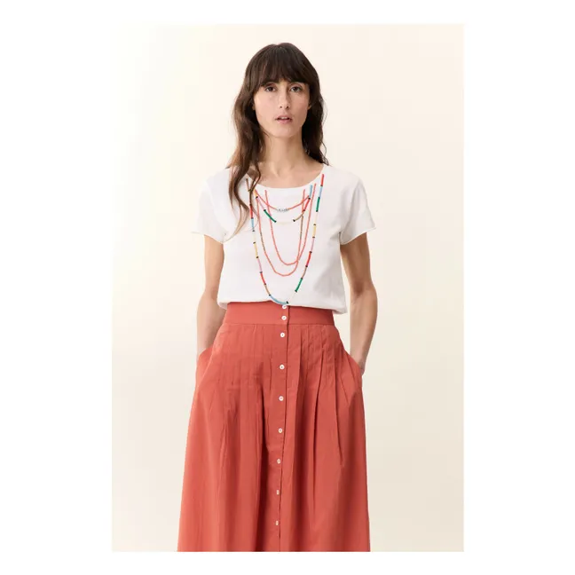 T-Shirt Toro Beads Bio-Baumwolle | Grauweiß