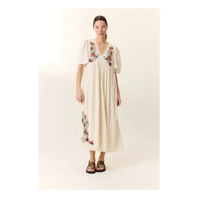Kleid Risu Pearl Bio-Baumwolle | Grauweiß