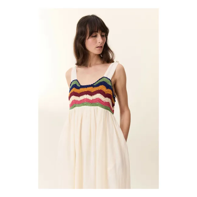 Vestido de ganchillo Ricq | Blanco Roto