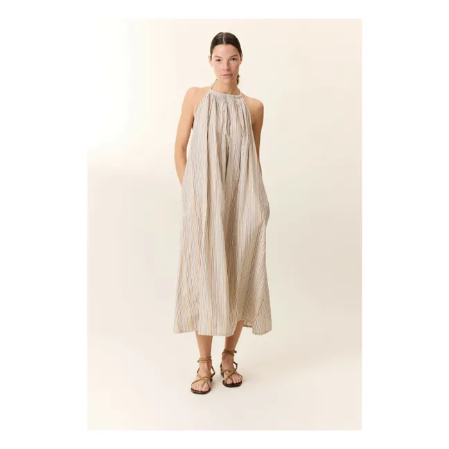 Kleid Ramik Gestreift Bio-Baumwolle | Seidenfarben