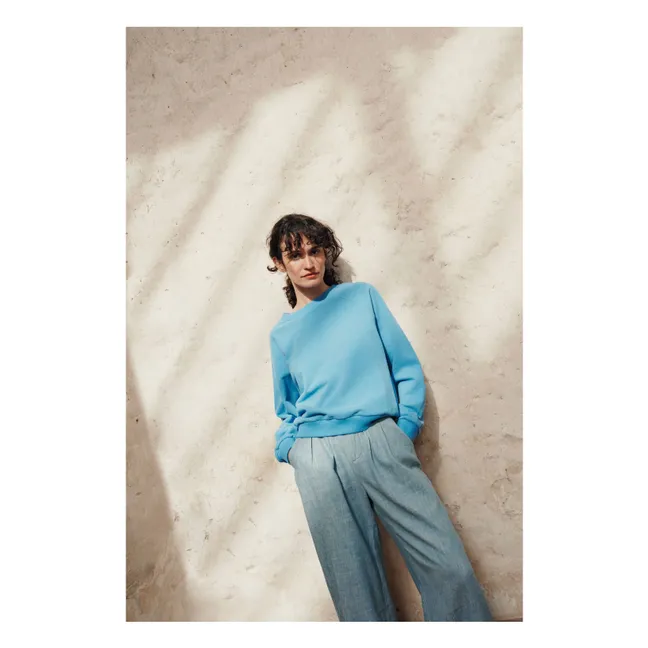 Sweatshirt Boston Bio-Baumwolle | Lagune Blau