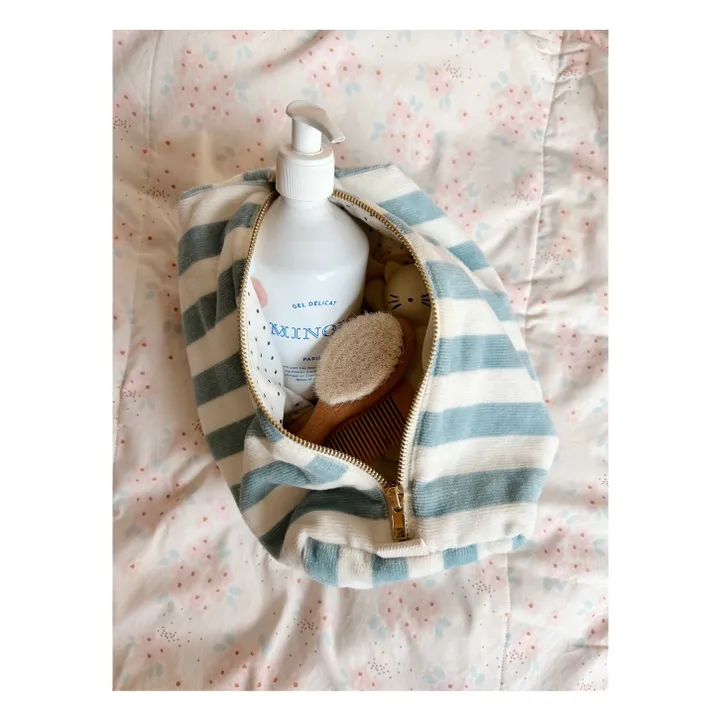 Neceser de rizo a rayas de Vic | Azul Cielo- Imagen del producto n°3