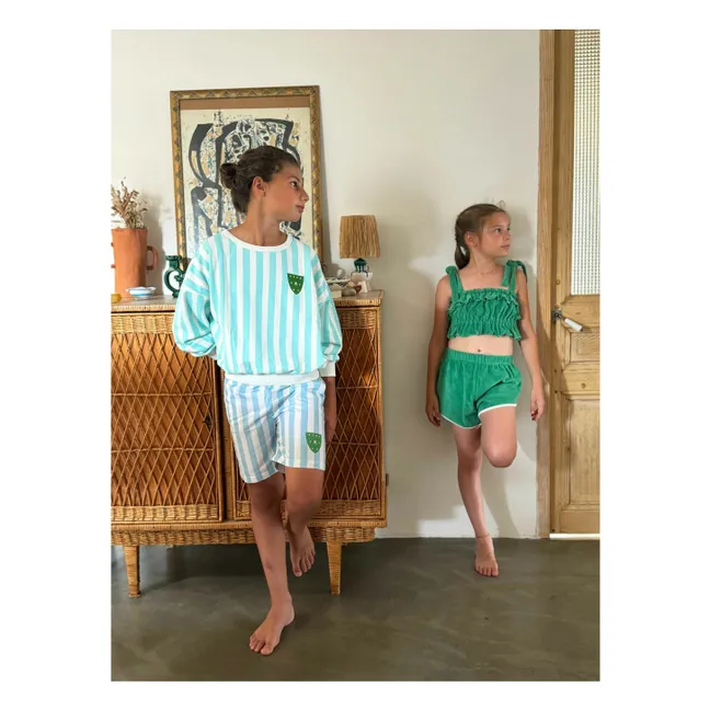 Juju Organic Towelling Shorts | Chrome green