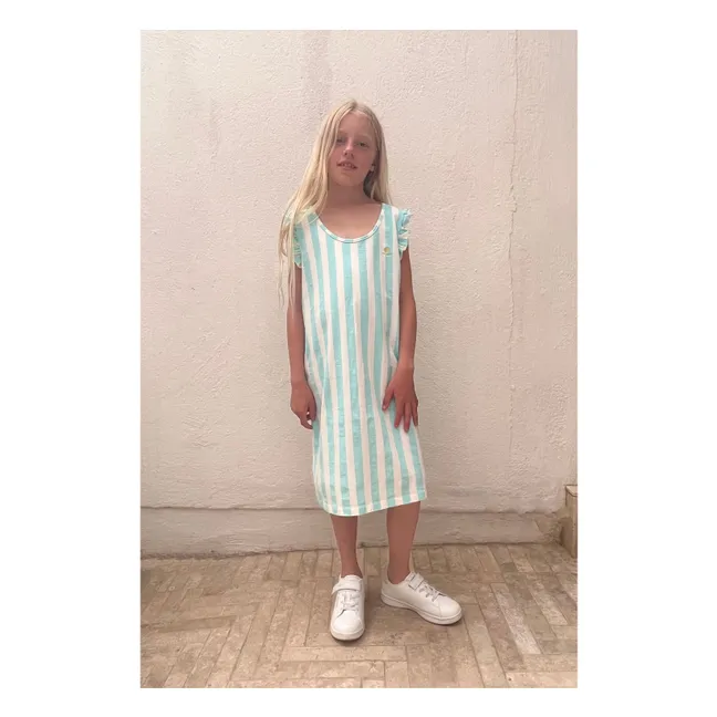Robe Mimi Coton Bio | Bleu turquoise