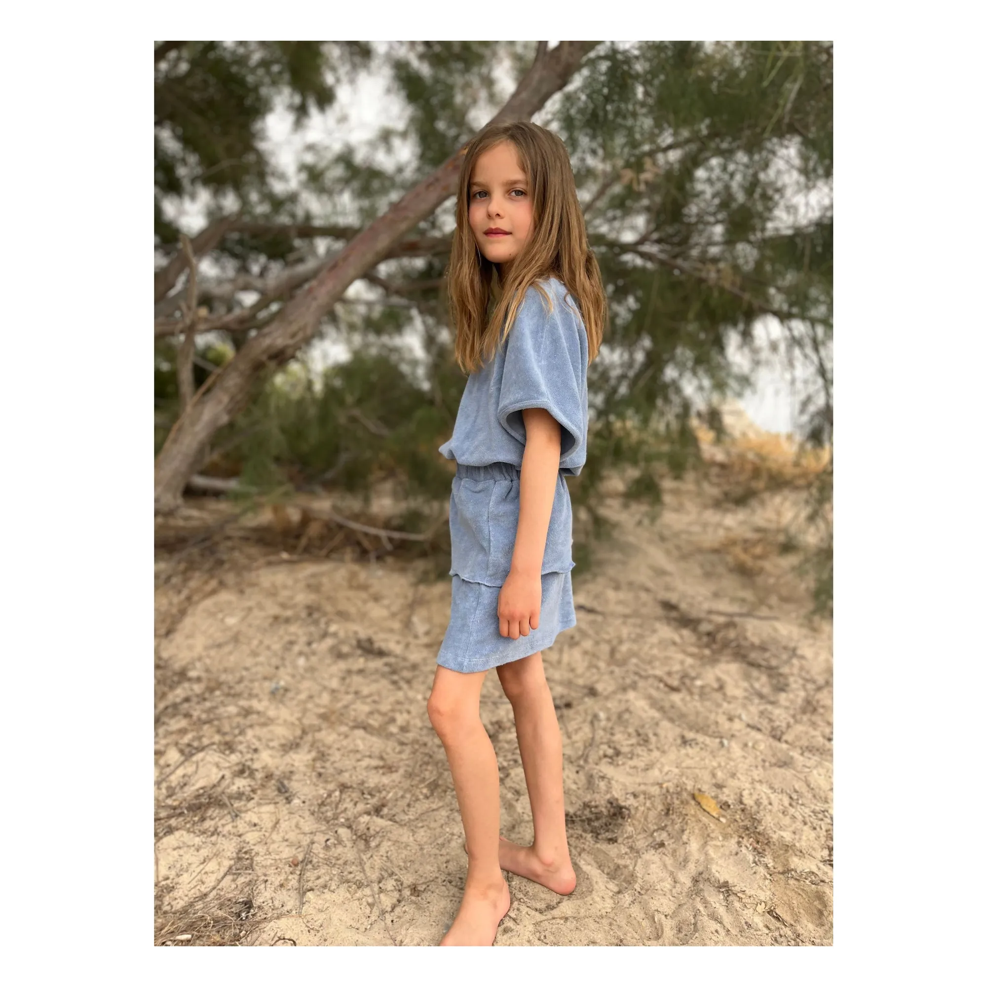 T-Shirt Bree Eponge Bio | Bleu gris- Image produit n°5