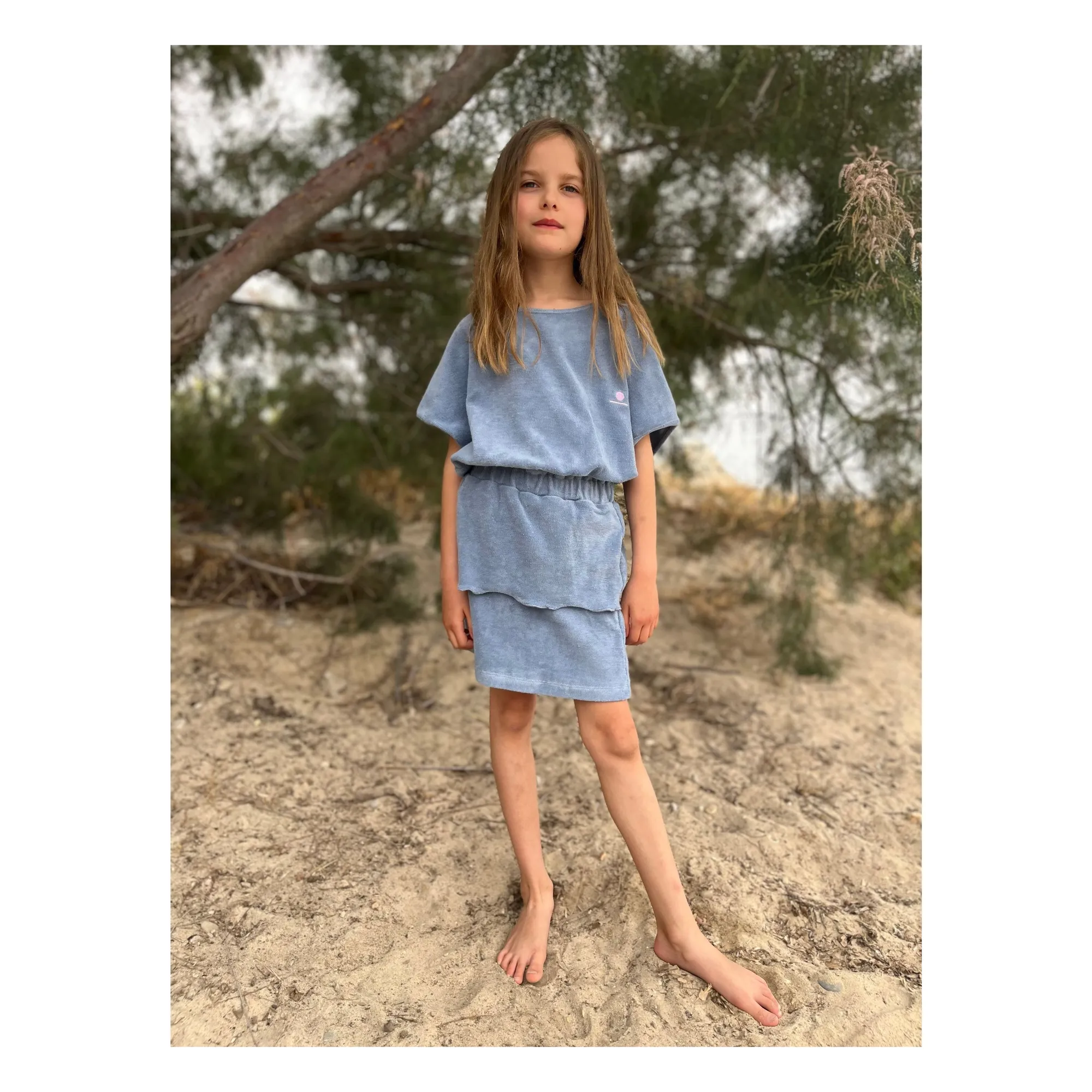 T-Shirt Bree Eponge Bio | Bleu gris- Image produit n°2
