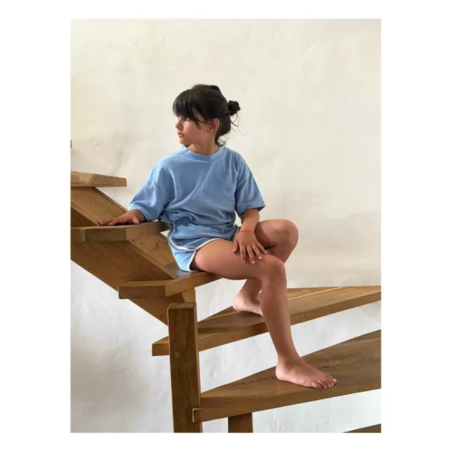 Pantaloncini in spugna biologica Juju | Azzurro