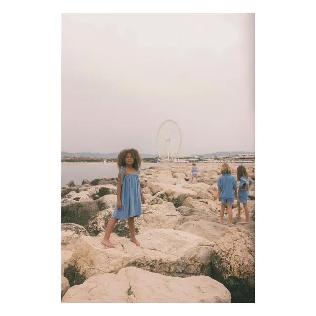 Robe Margot Eponge Bio | Bleu gris