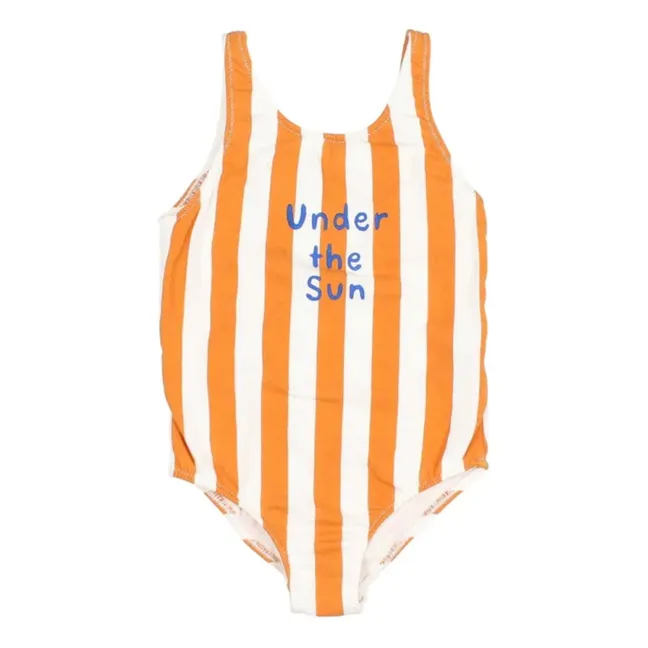 Maillot de Bain Rayures Bébé Coton Bio | Abricot