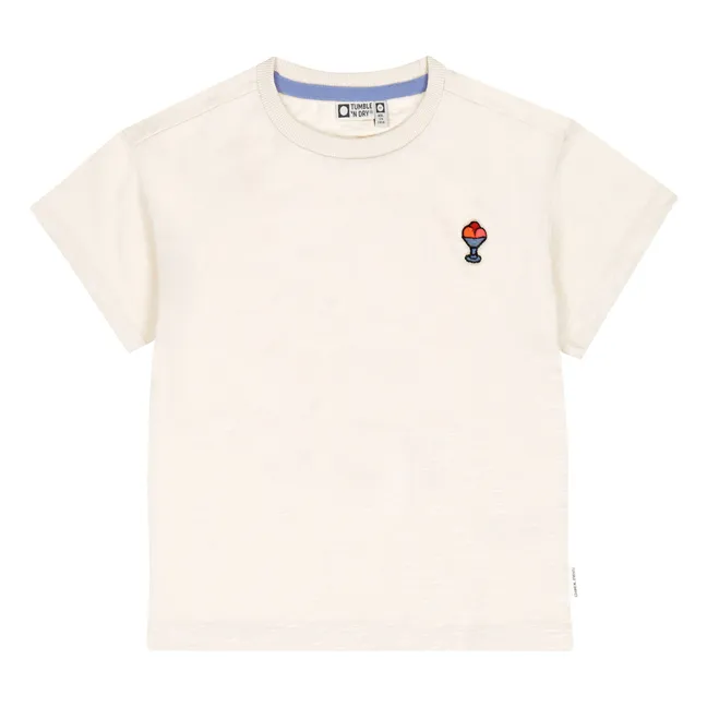 White organic short sleeve button shirt L/XL main image 1