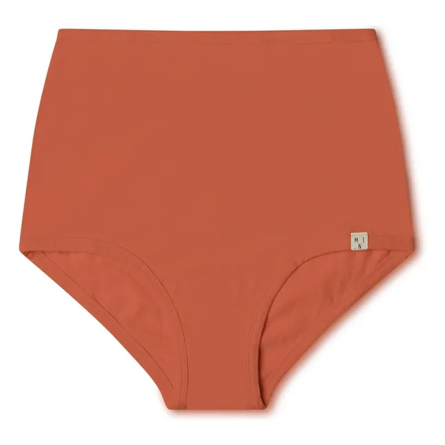 Slip a vita alta in jersey di cotone biologico | Terracotta
