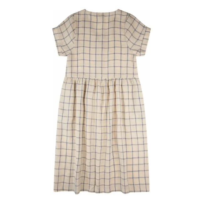 Vestido midi de lino | Beige