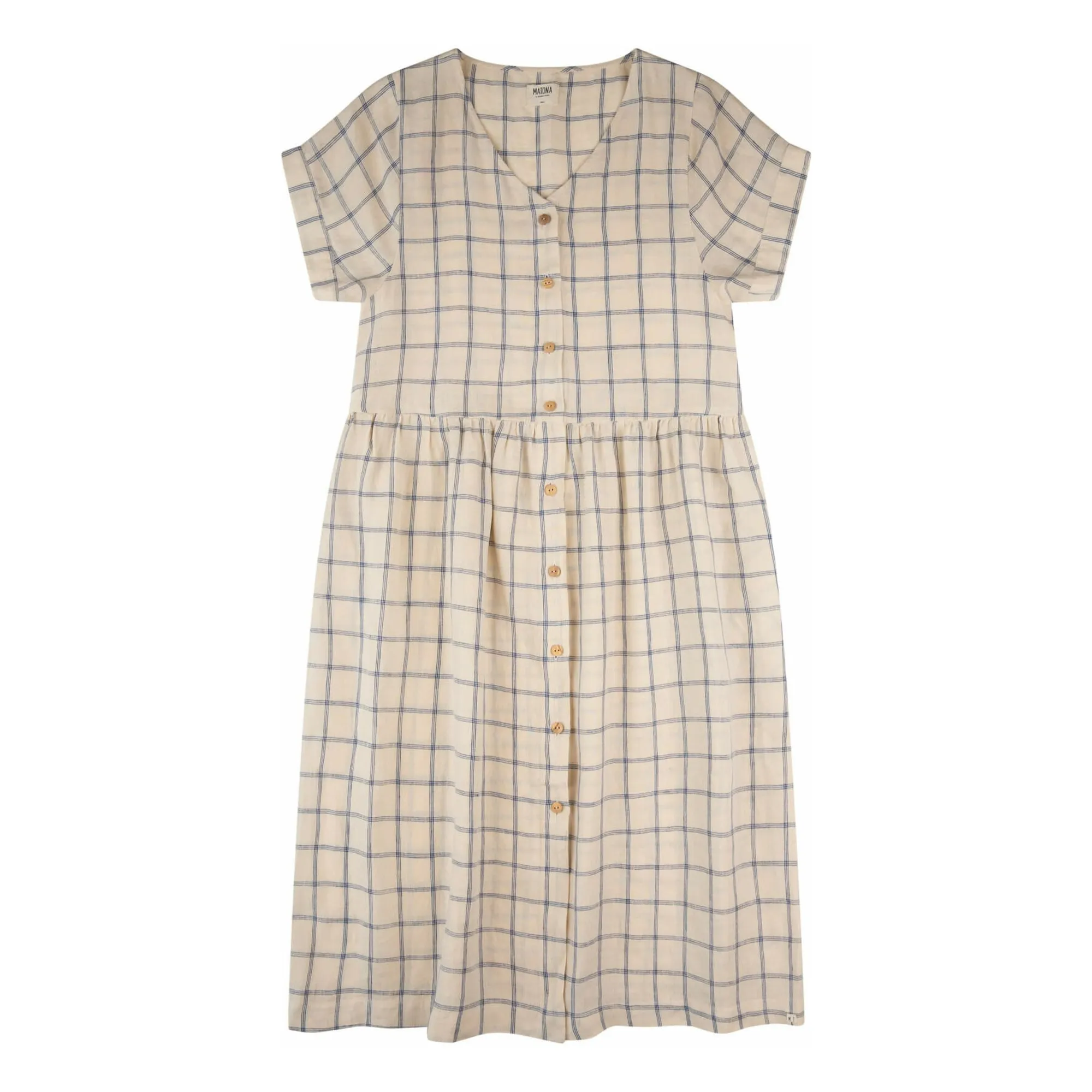 Matona Beige Linen Midi Dress