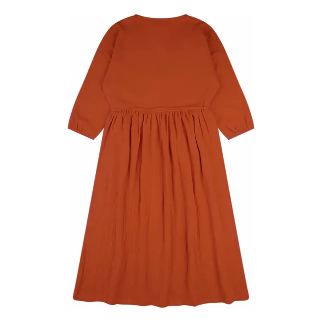 Vestido de gasa de algodón orgánico | Ladrillo