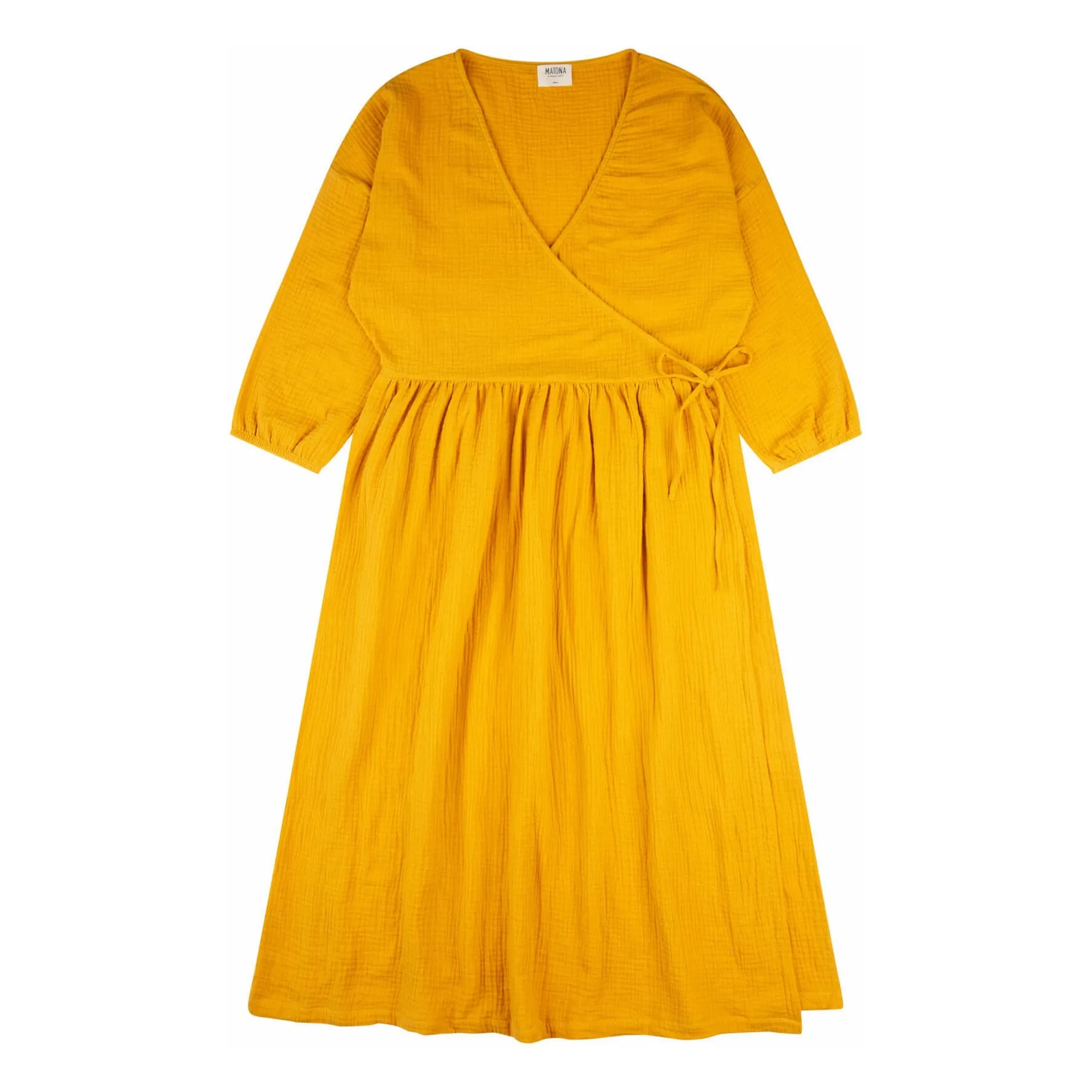 Matona Mustard Organic Cotton Gauze Dress