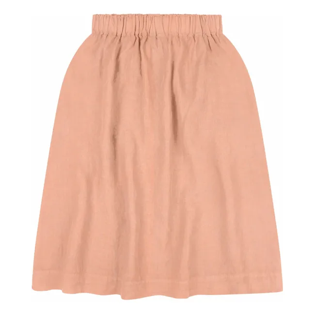 Falda midi Lino | Rosa Viejo