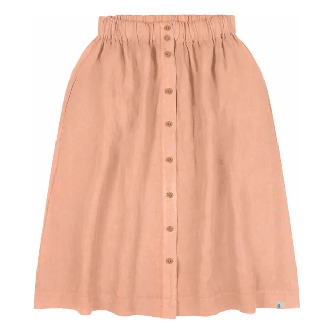 Falda midi Lino | Rosa Viejo