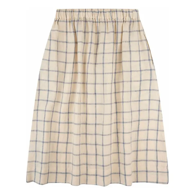 Falda midi de lino | Beige