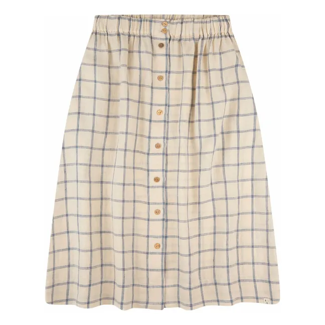 Falda midi de lino | Beige
