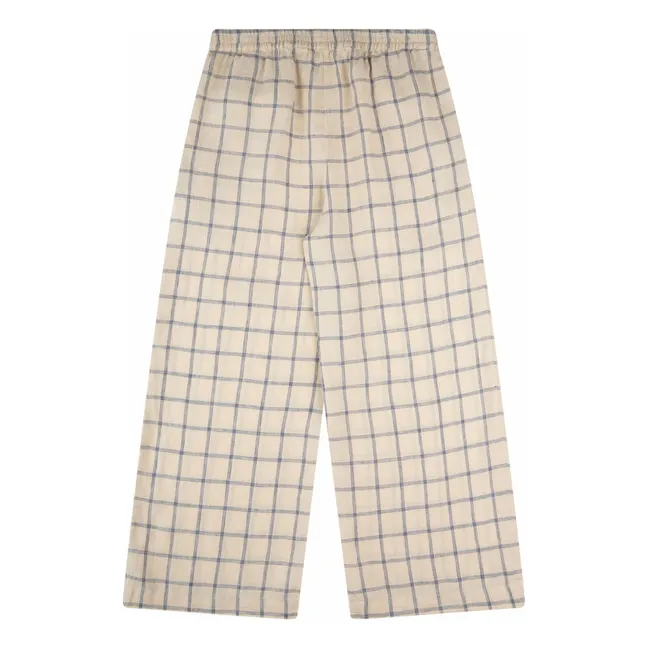 Karierte Hose Leinen | Beige