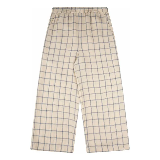 Karierte Hose Leinen | Beige