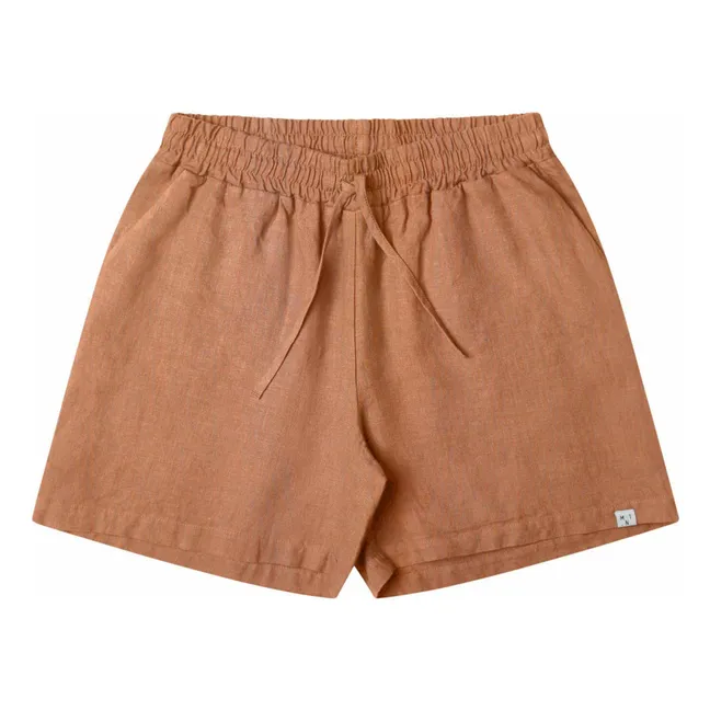 Pantalones cortos de lino | Marrón