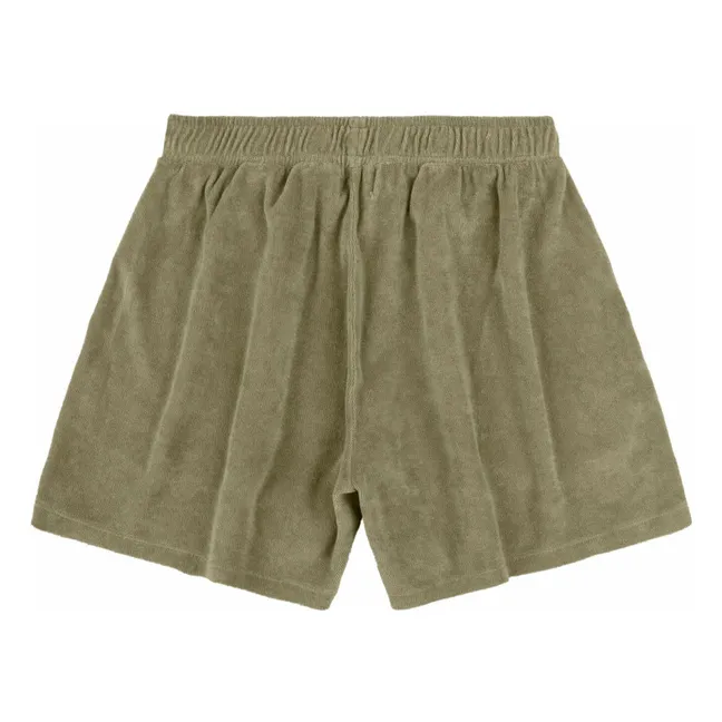 Pantalones cortos de rizo ecológico | Verde Kaki