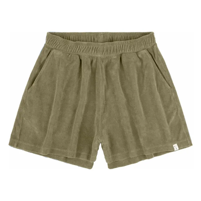 Pantalones cortos de rizo ecológico | Verde Kaki