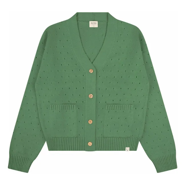 Chaqueta de punto de algodón ecológico | Verde