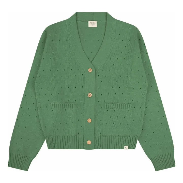 Cardigan Coton Bio | Vert- Image produit n°0