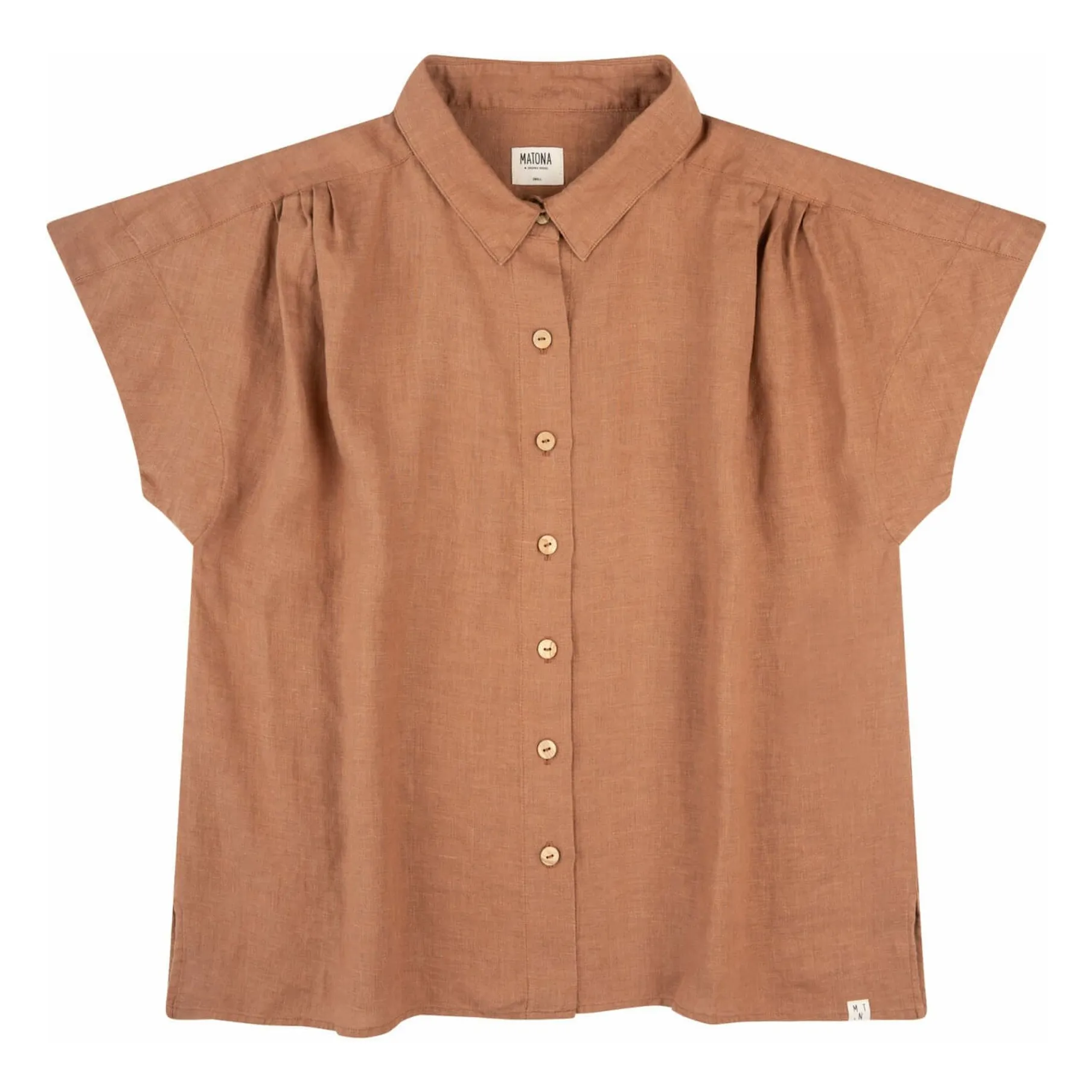 Matona Brown Linen Blouse